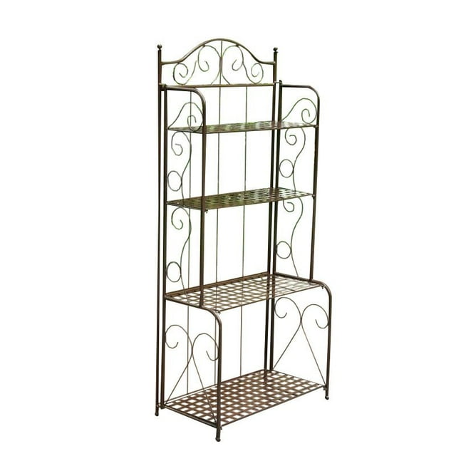 International Caravan Mandalay 4 Tier Iron Bakers Rack in Bronze