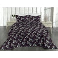 thumbnail image 2 of Ambesonne Leafy Pattern Quilted Bedspread Set 3 Pcs, Watercolor Leaves Art, Queen, Almond Green Dark Indigo, 2 of 4