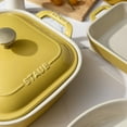 thumbnail image 6 of Staub Ceramic 4-pc Baking Pans Set, Casserole Dish with Lid, Brownie Pan, Citron, 6 of 7