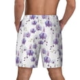 thumbnail image 2 of Lsque Mens Swim Trunks Orchids Flowers Pattern - Bathing Suit Compression Liner - Beach Swim Shorts Swimwear - (S-3XL) - Stretch Quick Dry -Small, 2 of 9