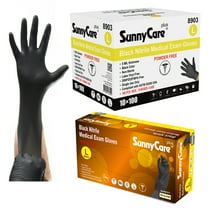 1000Pcs Sunnycare 5Mil Black Nitrile Medical Exam Gloves Powder Free (Non Vinyl Latex) Size: Large 8903