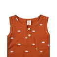 thumbnail image 7 of Binpure Baby Sleeveless Sun Print Round Neck Button Romper with Pocket, 7 of 7