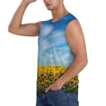 thumbnail image 3 of KLL Blooming Sunflower Field Print Workout Tank Tops Gym Sleeveless Fitness Muscle Tee-Medium, 3 of 7