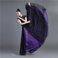 thumbnail image 5 of Flowy Satin Dance Skirts Ballet Belly Dance Women Long Skirts Dancer Practice Wear Purple Dance Skirt 720 Degree Chiffon Skirt, 5 of 5