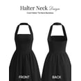 thumbnail image 3 of Merokeety Womens Summer Dresses Halter Neck Ruched Waist A Line Mini Dress Black xl, 3 of 4