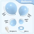 thumbnail image 2 of Set de globos RUBFAC azul pastel, 105 unidades, 13/25/30/45 cm con cinta, 2 of 7