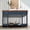 Navy Blue + Pine + Retro, variant on 52 Inch Retro Curved Half Moon Console Table, Solid Wood Frame Entryway Sofa Table with 2 Drawers and Open Storage Shelf for Hallway Living Room Bedroom, Cherry