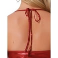 thumbnail image 5 of INSPIRE CHIC Women's Top Metallic Backless Cami Asymmetrical Spaghetti Straps Halter Sparkle Tank Top XL Red, 5 of 6