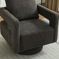 thumbnail image 3 of 28.69" W Square Modern Rotating Club Chair For Hotel - Charcoal, Removable Cushion Hotel, Living Room, Bedroom, 33.92" H Accent Arm Office Cushion, 360 Degree Rotation Office, Bedroom, 3 of 6