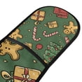 thumbnail image 4 of Yayeee Double Oven Mitt Kitchen Heat Resistant Baking 35" x7" Quilted Glove, Yellow Christmas Gingerbread, 4 of 6