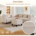 thumbnail image 5 of LuxyHoom 106.5"Merax Modern Sectional Sofa with Movable Storage Ottoman,Convertible 6-Seat L-Shape Corner Sectional Sofa Couch,U Shaped Sectional Sofa for Living Room,Apartment,Beige, 5 of 7