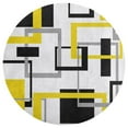 thumbnail image 3 of Black Yellow Geometric Lines Modern Art Round Carpet Circle Rug Outdoor Patio Area Rug Washable Large Area Rugs Hallway Room Decor Fitness Mats, 3 of 8