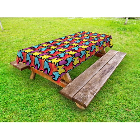 

Colorful Outdoor Tablecloth Graffiti Composition of Ornate Abstract Shapes Modern Street Art Illustration Decorative Washable Fabric Picnic Tablecloth 58 X 104 Inches Multicolor by Ambesonne