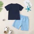 thumbnail image 4 of Futezty Infant Kids Toddler Baby Boy Summer Outfit Short Sleeve T-Shirt Tops and Striped Shorts 2Pcs Clothes Set,2-3 Years, 4 of 4