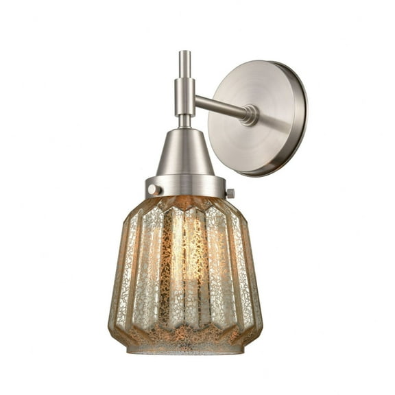 447-1W-SN-G146-Innovations Lighting-Chatham - 1 Light Wall Sconce-12 Inches Tall and 7 Inches Wide-Satin Nickel Finish-Mercury Glass Color