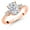 18K Rose Gold Plated Silver, variant on Gem Stone King 925 Sterling Silver CZ Simulated Diamond 3 Stone Engagement Ring for Women (3.15 Cttw, Oval 9X7MM, Round 2.5MM, Available in Size 5,6,7,8,9)