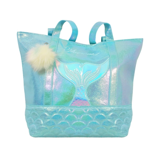 Bolsa Para Dama Importadora La Merced Azul Corte Tote Cola de Sirena brillante