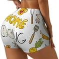 thumbnail image 2 of Xecao Home Cooking Print Workout Shorts for Women Soft Smooth Gym Yoga Scrunch Active Tennis Workout Running Shorts, 2 of 9