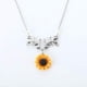 thumbnail image 4 of Collar con colgante de girasol, cadena de hojas de perlas, gargantilla hecha a mano de resina bohemia para mujeres y niñas, 4 of 7