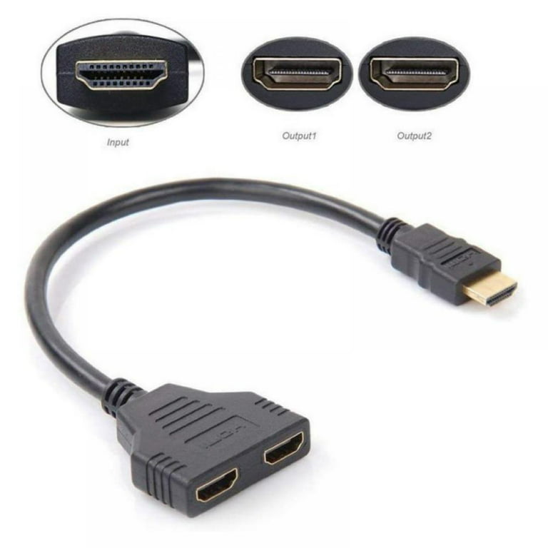 HDMI Splitter Adapter Cable - 1 in 2 Out HDMI Male to Dual HDMI Female 1 to  2 Way for HDMI HD, LED, LCD, TV, Support Two The Same TVs at The Same Time