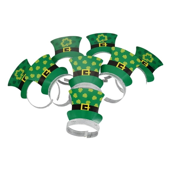 St. Patrick's Day Hat Headbands (8 Pack) Saint Patrick's Day Tiara Costume Hair Accessories Headwear Hats Party Favors Supplies Decorations