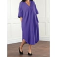 thumbnail image 3 of V Neck Purple Terry Caftan by Sawyer Creek, 2X/3X, 3 of 5