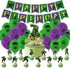 Hulk Birthday Party Supplies , Hulk theme Party Banner balloon cake topper Decoration