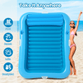 thumbnail image 5 of GVDV Inflatable Tanning Pool Lounger Float, 79" x 63" Extra Large Size Suntan Tub for Adult, Blue, 5 of 6