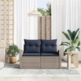 thumbnail image 3 of Bowery Hill Contemporary Poly Rattan Garden Sofa With Cushion in Gray, 3 of 8