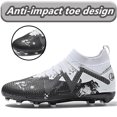 thumbnail image 3 of Cyiecw Men's Soccer Shoes High-Top Laceless Firm Ground Football Shoes Outdoor Indoor Boys Athletic Soccer Cleats, 3 of 7