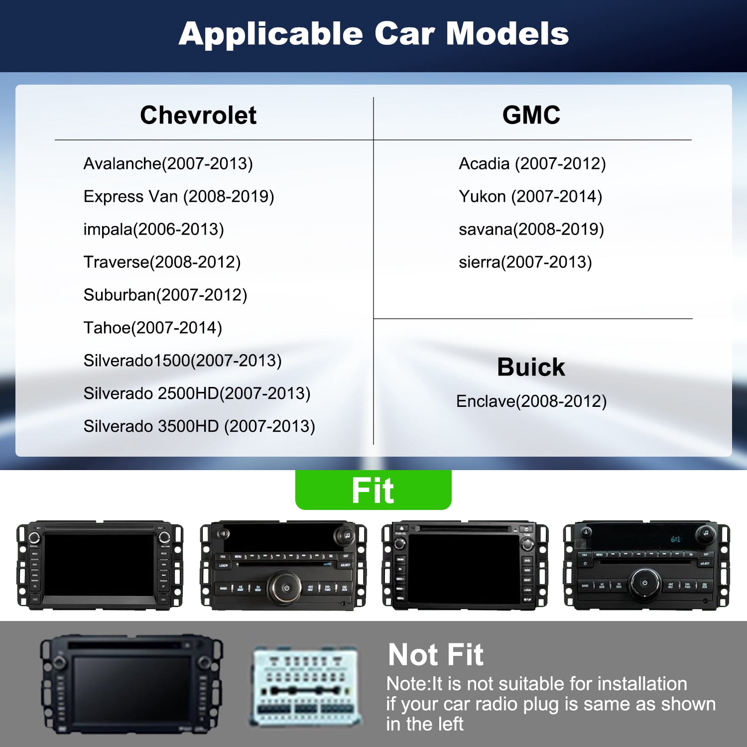 Car Stereo Radio for Chevrolet Silverado Tahoe GMC Sierra Yukon 2007-2013, Android 13 Touchscreen with Wireless Carplay Android Auto GPS Navigation AM FM AHD Backup Camera Type-C PD Charging(4G+64G)