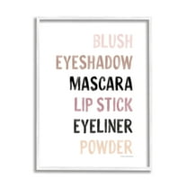 Stupell Industries Makeup To-Do List Blush Mascara Lip Stick Blush,16 x 20, Design by Lady Louise Designs