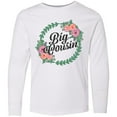 thumbnail image 3 of Inktastic Big Cousin with Flower Circle Long Sleeve Youth T-Shirt, 3 of 5