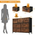thumbnail image 4 of 7 Drawer Dresser, Wide Chest Of Drawers Nightstand Storage Tower Storage Dresser Fabric Dresser With Wood Top for Living Room, Bedroom, Hallway, , Rust, 4 of 6
