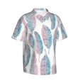 thumbnail image 2 of Colorful Tribal Feather Pattern Hawaiian Shirts For Men, Summer Short-Sleeve Relaxed-Fit Button-Down Shirts Xx-Large, 2 of 9