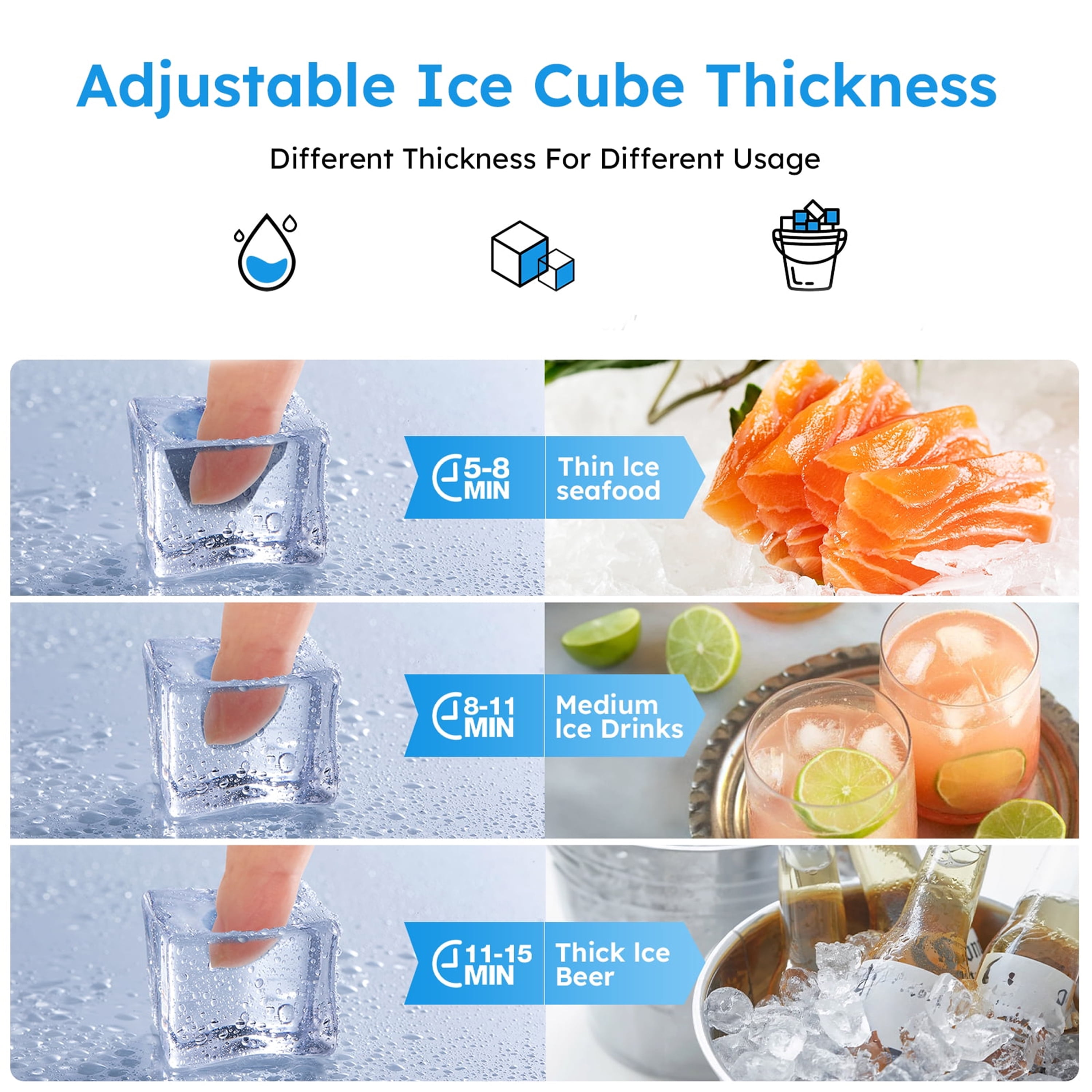Commercial Ice Maker 325Lbs/24H, Commercial Ice Machine 198 lbs Storage Bin, ce Maker Machine for Bar, Coffee Shop, NSF