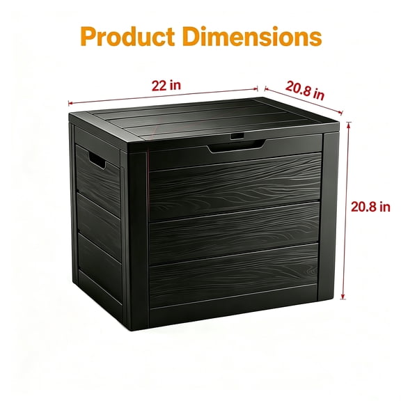 35 Gallon Outdoor Storage Box Waterproof Deck Box with Handles And Wheels, Large Patio Furniture Storage Cabinet for Pool Additions, Tool Chests - Easy Assembly