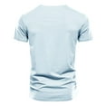 thumbnail image 3 of MQLKF Mens Fashion Casual Solid Color Cotton V Neck Pocket Button Short Sleeve T Shirt Top Fashionable Men's Top, 3 of 3