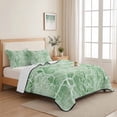 thumbnail image 5 of Quilts Queen Size Bedding Set, Coral Branches Lightweight Quilted Comforter, Sage Green Boho Modern Abstract Art Soft Reversible Bedspread Coverlet with Pillow Covers for All Season, 90" x 96", 5 of 9