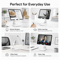 thumbnail image 3 of Tablet Stand for Desk, Adjustable Height and Angle Foldable Phone Holder for Phones, Tablets, White, 3 of 8