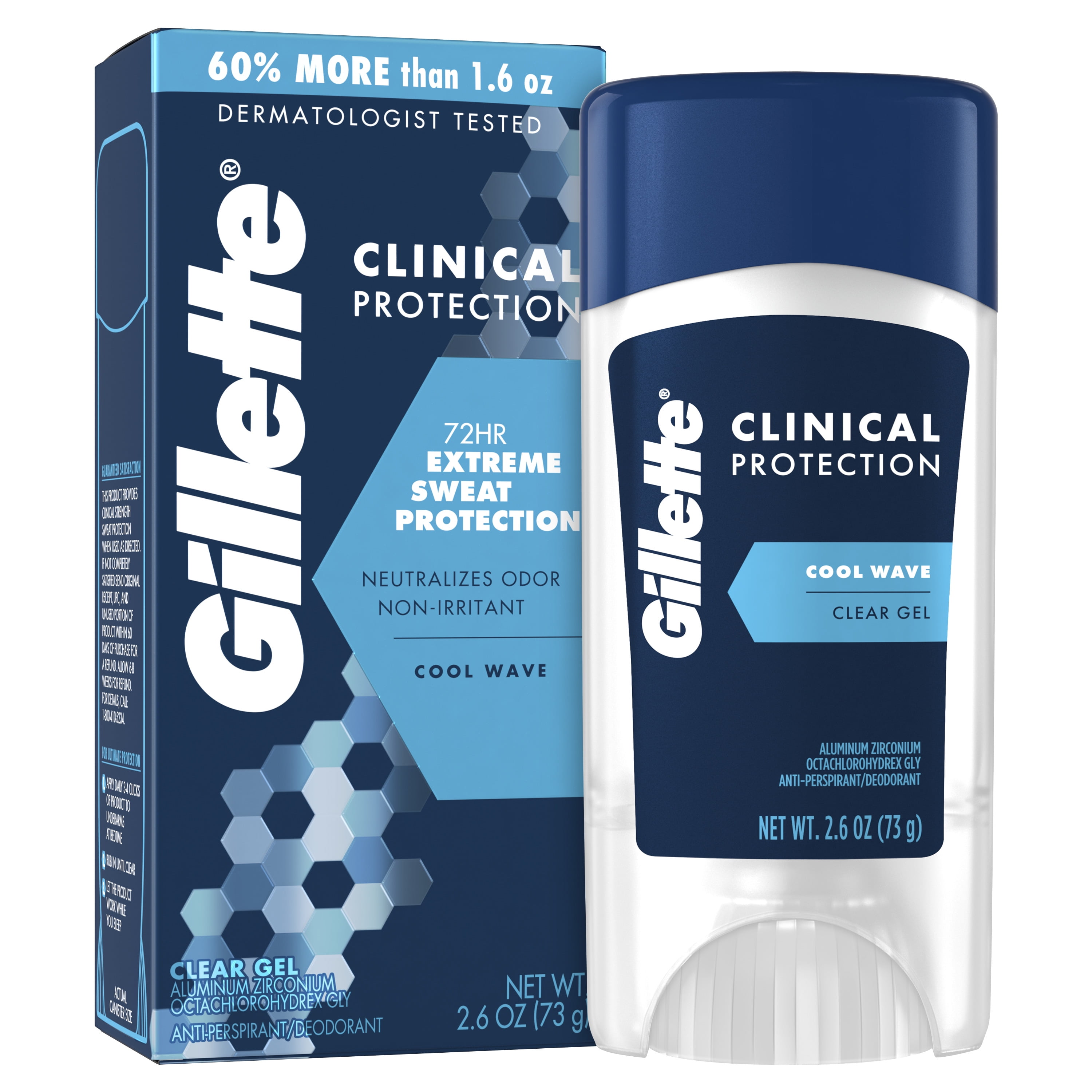 Gillette Clinical Clear Gel Cool Wave Antiperspirant Deodorant 2.6 oz