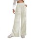 thumbnail image 1 of Gibobby Pantalones deportivos para mujeres Pantalones casuales de cintura alta, pantalones con dobladillo con abertura empalmada de pana de Color sólido(Blanco,XG), 1 of 5