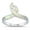 White, variant on Blue Simulated Opal Intertwined Flame Ring Sterling Silver Size 7