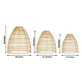 thumbnail image 3 of Efavormart Set of 3 Handwoven Rattan Pendant Light Shades – Boho Natural Cone Lampshade Covers – 16", 18", 20" Tall – Shades Only, 3 of 5