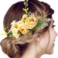 thumbnail image 2 of XASZHN Flower Metal Hair Combs Slide Clips Floral Bows Barrettes Set Yellow_004 One Size, 2 of 5