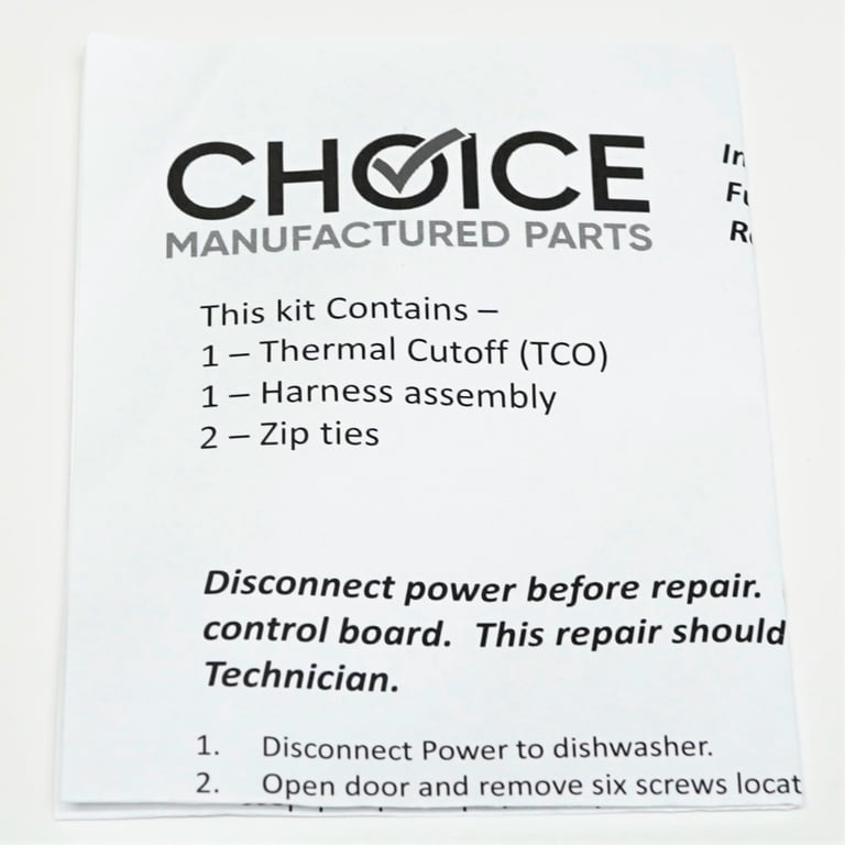 Dishwasher Thermal Fuse Replacement - Compatible With Whirlpool, Kenmore (Replaces 675813, AP3115186)