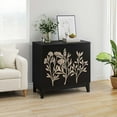 thumbnail image 6 of HIUU Carved Sideboard,Vintage Credenza Sideboard Buffet,Rustic Accent Cabinet with Doors,Decorative Cabinet,Buffets & Sideboards,for Living Room, Kitchen, Dining Room(Black), 6 of 13