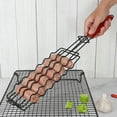thumbnail image 1 of Fiudx Cesta para Parrilla de Barbacoa, Pinza de Acero Inoxidable para Salchichas, Herramienta Antiadherente para Asar, Mango Plegable con Cerradura, Fácil de Limpiar, Perfecta para Asar Pescado, Cama, 1 of 7