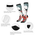 thumbnail image 3 of Naloa Cockatoo Red Berries Knee Socks, High Socks Long Stretchy Sock Women Knee High Stocking, Long Socks for Women, 3 of 6