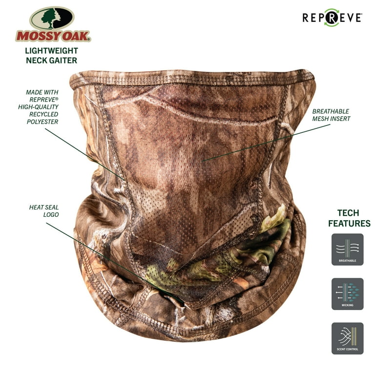 SUMMER COOLING NECK　サマークーリングネック　 MOSSY Mossy Oak Lightweight Hunting Neck Gaiter, Camo Mesh, Recycled
